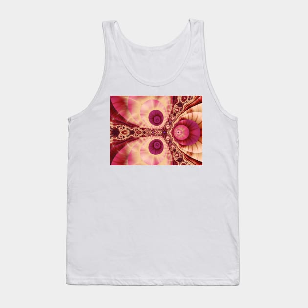 Pink Abstract Fractal Pattern Tank Top by pinkal